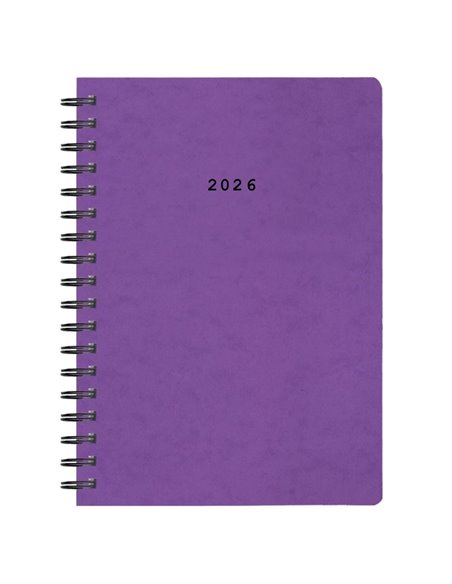 Next ημερολόγιο 2026 πρεσπάν ημερήσιο σπιράλ μωβ 14x21εκ. Δυνατότητα εκτύπωσης