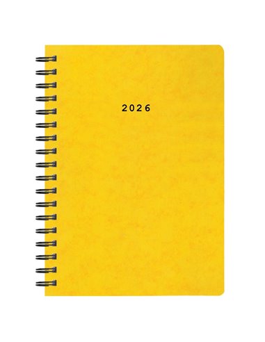Next ημερολόγιο 2026 πρεσπάν ημερήσιο σπιράλ κίτρινο 17x25εκ.  Δυνατότητα εκτύπωσης