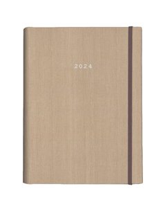 Next ημερολόγιο 2024 fabric ημερήσιο κρυφό σπιράλ μπεζ 17x25εκ.