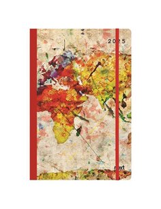 Next ημερολόγιο 2025 Trends ημερήσιο flexi με λάστιχο 14x21εκ. World map