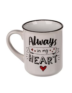 Κούπα κεραμική "Always in my heart" Ø8,5x10εκ.