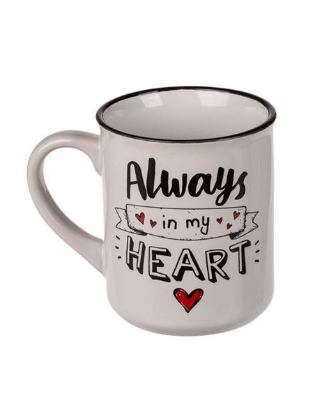 Κούπα κεραμική "Always in my heart" Ø8,5x10εκ.