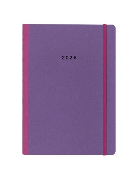 Next ημερολόγιο 2026 Natural ημερήσιο flexi μωβ με λάστιχο 14x21εκ.  Δυνατότητα εκτύπωσης