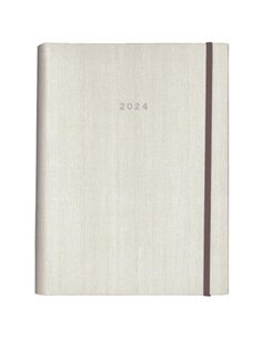 Next ημερολόγιο 2024 fabric ημερήσιο κρυφό σπιράλ λευκό 17x25εκ.