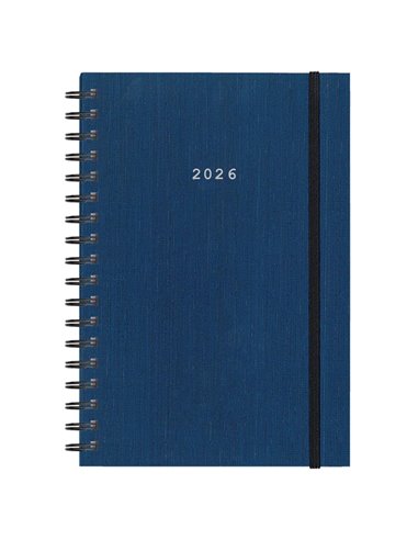 Next ημερολόγιο 2026 fabric plus ημερήσιο σπιράλ μπλε 12x17εκ.  Δυνατότητα εκτύπωσης