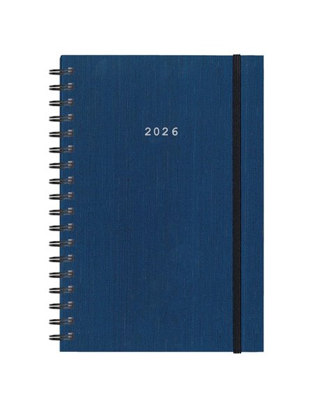 Next ημερολόγιο 2026 fabric plus ημερήσιο σπιράλ μπλε 12x17εκ.  Δυνατότητα εκτύπωσης