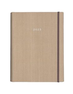 Next ημερολόγιο 2025 fabric ημερήσιο κρυφό σπιράλ μπεζ 14x21εκ.