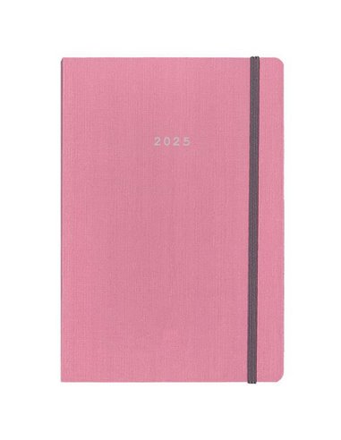 Next ημερολόγιο 2025 fabric ημερήσιο flexi ροζ με λάστιχο 17x25εκ.