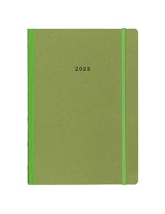 Next ημερολόγιο 2025 Natural ημερήσιο flexi πράσινο με λάστιχο 14x21εκ.