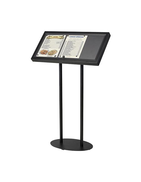 Σταντ παρουσίασης 3xA4 μαύρος μεταλλικός με καπάκι Υ123x76x38εκ

.