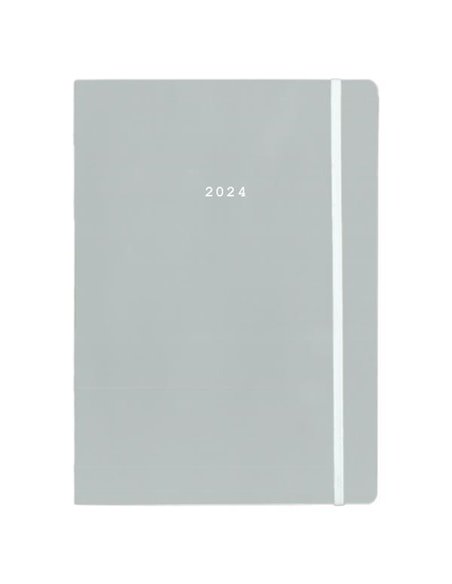 Next ημερολόγιο 2024 Pastel ημερήσιο flexi γκρι με λάστιχο 12x17εκ.