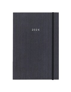 Next ημερολόγιο 2026 fabric ημερήσιο δετό γκρι με λάστιχο 14x21εκ.  Δυνατότητα εκτύπωσης