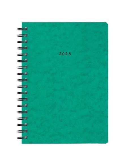 Next ημερολόγιο 2025 πρεσπάν ημερήσιο σπιράλ πράσινο 17x25εκ.