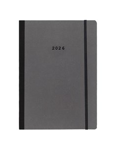 Next ημερολόγιο 2026 Natural ημερήσιο flexi γκρι σκούρο με λάστιχο 14x21εκ.  Δυνατότητα εκτύπωσης