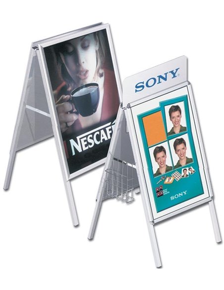 Σταντ επιδαπέδιο αλουμινίου διπλής όψης Α2 42x60εκ.