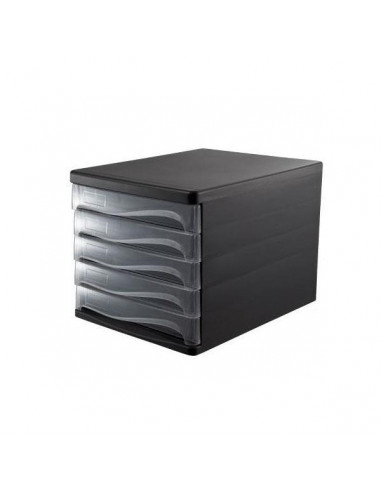 Comix συρταριέρα πλαστική με 5 συρτάρια μαύρη Α4 Υ25x33,8x26,5εκ.