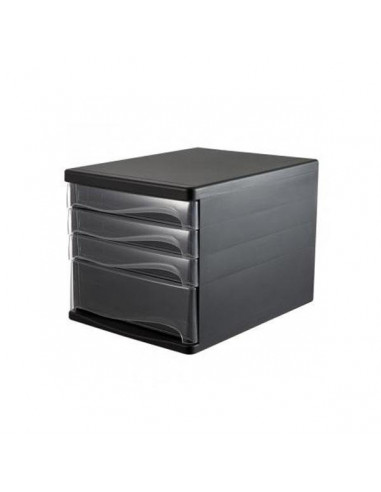 Comix συρταριέρα πλαστική με 4 συρτάρια μαύρη Α4 Υ25x33,8x26,5εκ.
