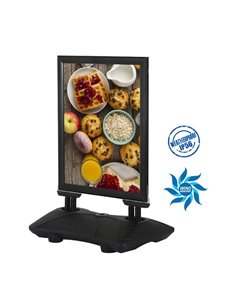 Σταντ επιδαπέδιο αλουμινίου διπλής όψης Α1 Υ87,9×63,2εκ. μαύρο