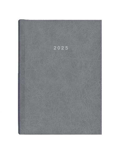 Next ημερολόγιο 2025 old leather ημερήσιο δετό γκρι 12x17εκ.