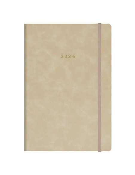 Next ημερολόγιο 2026 Cuba ημερήσιο flexi μπεζ με λάστιχο 17x25εκ. Δυνατότητα εκτύπωσης