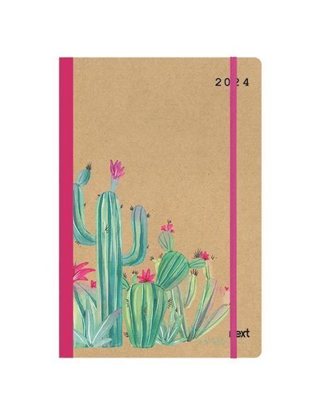Next ημερολόγιο 2024 Trends ημερήσιο flexi με λάστιχο 14x21εκ. Cactus