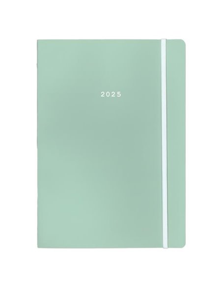 Next ημερολόγιο 2025 Pastel ημερήσιο flexi ανοιχτό πράσινο με λάστιχο 14x21εκ.