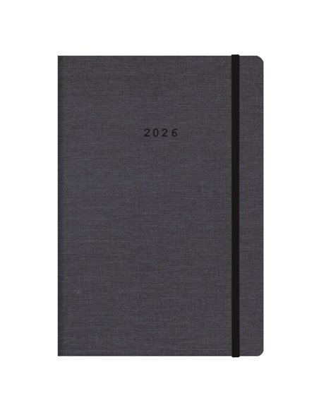 Next ημερολόγιο 2026 Nomads ημερήσιο flexi γκρι σκούρο με λάστιχο 17x25εκ.