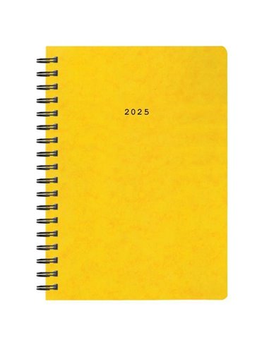 Next ημερολόγιο 2025 πρεσπάν ημερήσιο σπιράλ κίτρινο 14x21εκ.