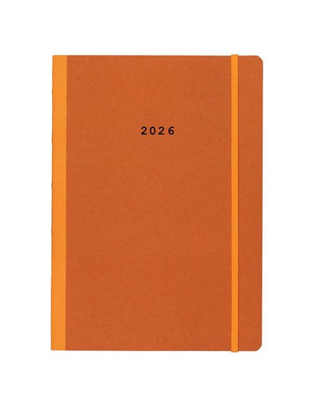 Next ημερολόγιο 2026 Natural εβδομαδιαίο flexi πορτοκαλί με λάστιχο 14x21εκ.