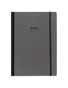 Next ημερολόγιο 2026 Natural εβδομαδιαίο flexi γκρι σκούρο με λάστιχο 17x25εκ.