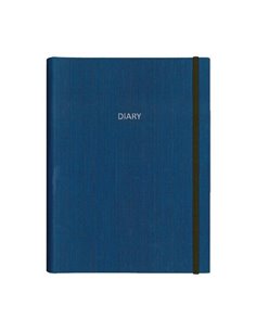 Next ημερολόγιο/organizer 2024-25-26 fabric μπλε σκούρο με στυλό αφής και 40 ριγέ φύλλα σημειώσεων 17x24εκ.