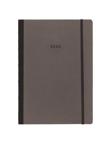 Next ημερολόγιο 2025 Natural εβδομαδιαίο flexi γκρι σκούρο με λάστιχο 14x21εκ.