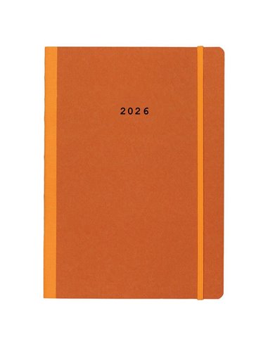 Next ημερολόγιο 2026 Natural εβδομαδιαίο flexi πορτοκαλί με λάστιχο 17x25εκ.