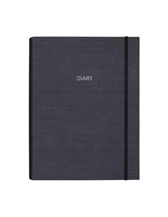 Next ημερολόγιο/organizer 2024-25-26 fabric γκρι σκούρο με στυλό αφής και 40 ριγέ φύλλα σημειώσεων 17x24εκ.