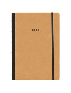 Next ημερολόγιο 2025 Natural εβδομαδιαίο flexi μουσταρδί με λάστιχο 17x25εκ.