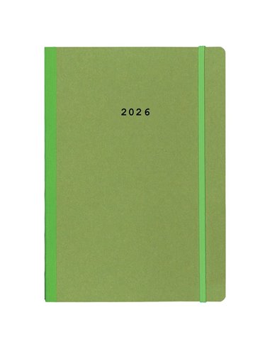 Next ημερολόγιο 2026 Natural εβδομαδιαίο flexi πράσινο με λάστιχο 14x21εκ.