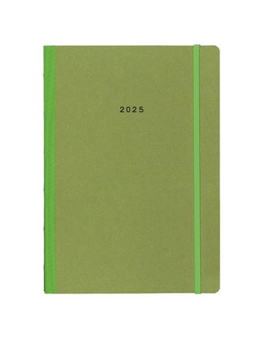 Next ημερολόγιο 2025 Natural εβδομαδιαίο flexi πράσινο με λάστιχο 17x25εκ.