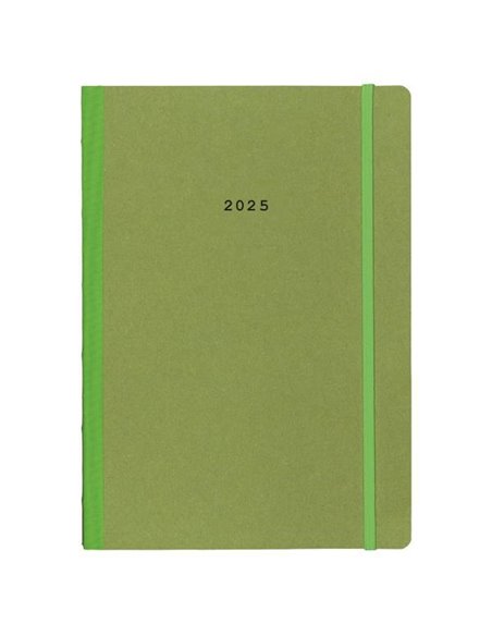 Next ημερολόγιο 2025 Natural εβδομαδιαίο flexi πράσινο με λάστιχο 17x25εκ.