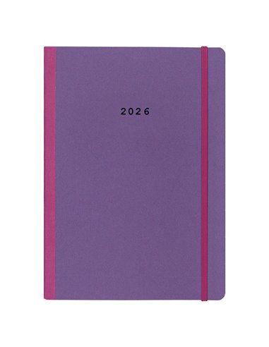 Next ημερολόγιο 2026 Natural εβδομαδιαίο flexi μωβ με λάστιχο 17x25εκ.