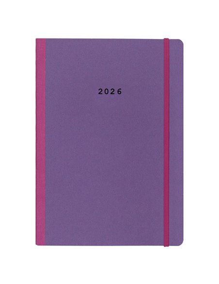 Next ημερολόγιο 2026 Natural εβδομαδιαίο flexi μωβ με λάστιχο 17x25εκ.