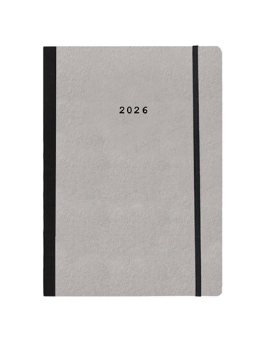 Next ημερολόγιο 2026 Natural εβδομαδιαίο flexi γκρι ανοιχτό με λάστιχο 17x25εκ.