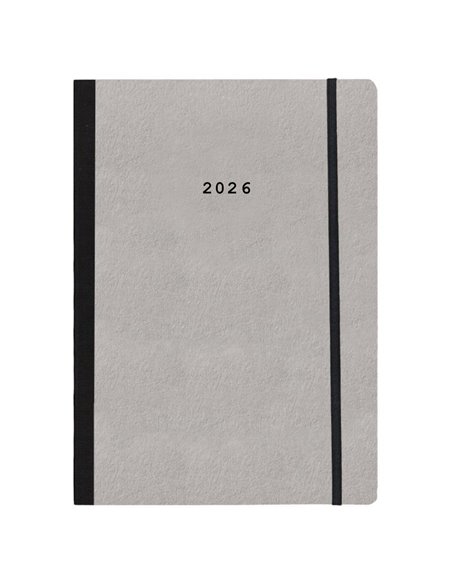 Next ημερολόγιο 2026 Natural εβδομαδιαίο flexi γκρι ανοιχτό με λάστιχο 17x25εκ.
