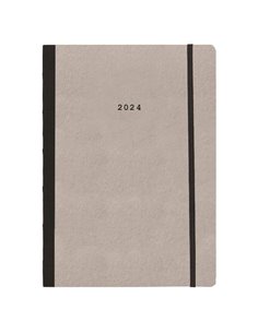 Next ημερολόγιο 2024 Natural εβδομαδιαίο flexi γκρι ανοιχτό με λάστιχο 14x21εκ.