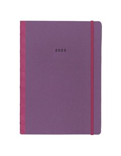 Next ημερολόγιο 2025 Natural εβδομαδιαίο flexi μωβ με λάστιχο 14x21εκ.