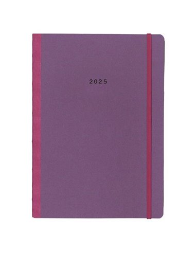 Next ημερολόγιο 2025 Natural εβδομαδιαίο flexi μωβ με λάστιχο 14x21εκ.