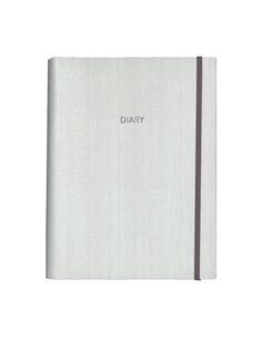 Next ημερολόγιο/organizer 2024-25-26 fabric λευκό με στυλό αφής και 40 ριγέ φύλλα σημειώσεων 17x24εκ.