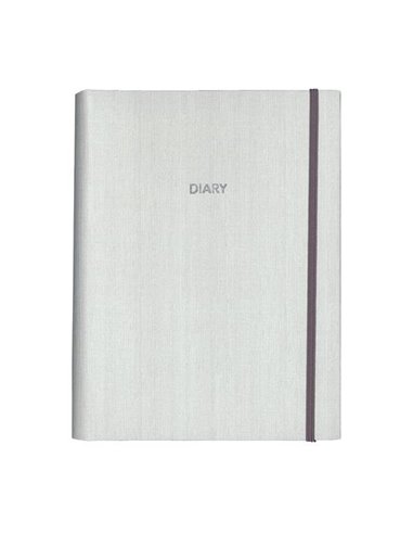 Next ημερολόγιο/organizer 2024-25-26 fabric λευκό με στυλό αφής και 40 ριγέ φύλλα σημειώσεων 17x24εκ.