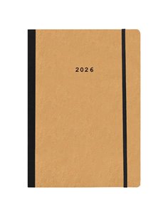 Next ημερολόγιο 2026 Natural εβδομαδιαίο flexi μουσταρδί με λάστιχο 14x21εκ.