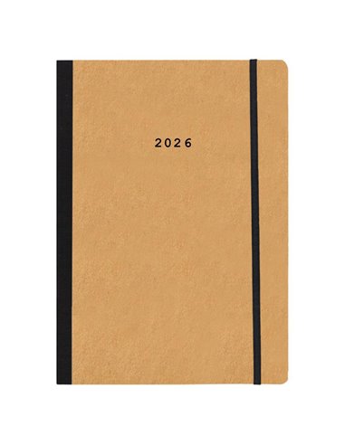 Next ημερολόγιο 2026 Natural εβδομαδιαίο flexi μουσταρδί με λάστιχο 14x21εκ.