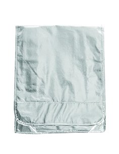 Τσάντα σε μεταλλικό χρώμα ασημί 34x35x8εκ.